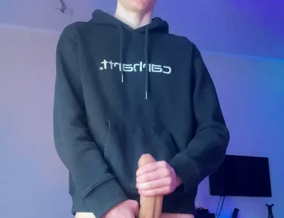 Skinny Boy Holding Back a Huge Cumshot Until It Hurts