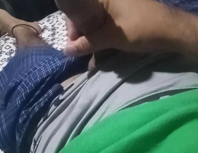 Lying Man Masturbates While His Stepmom Is Playing in the Other Room