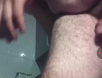 Handsome Mature Chubby with Big Fat Cock Masturbating and Fucking My Tight Ass in Close-up