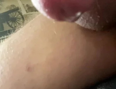Closeup Big Stepdaddy Cock Oozing Precum and Creamy Thick Cum Load