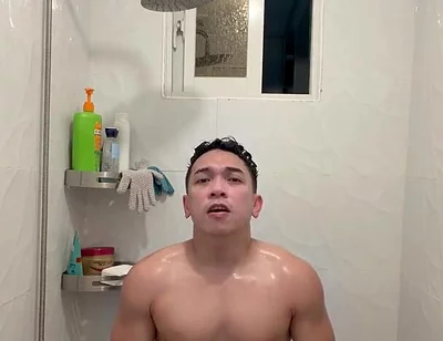 Hot Filipino Twink Jerks off in Steamy Shower