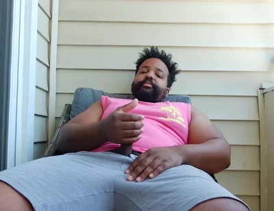 BBC Stepdaddy Gets High and Strokes Himself to Nut on Balcony
