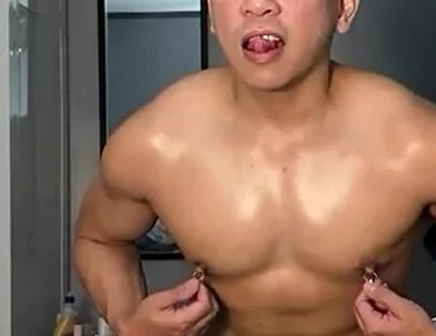 Asian Twink Jerks off Hard on Cam