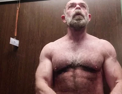 Hairy Stepdaddy Solo in Lockerroom