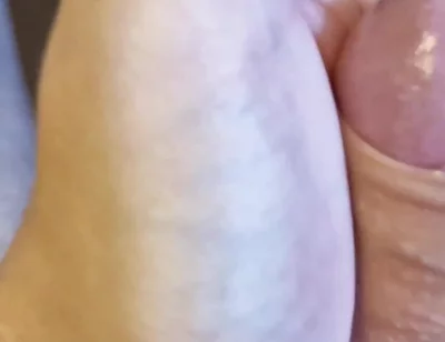Jerking My Uncut Cock, Playing with My Foreskin and Precum
