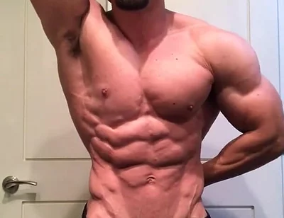 Jacked Bodybuilder Benji Bastian Flexing His Huge, Shredded, Muscles