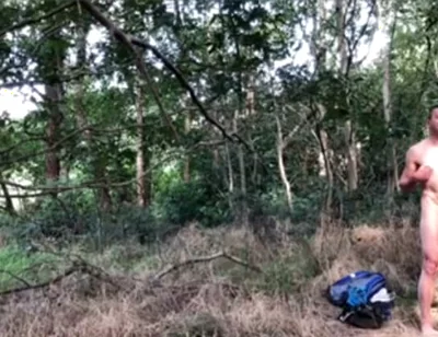 Naked Dude Cruisung in the Woods
