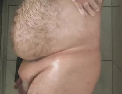 Fat Bear Taking a Shower