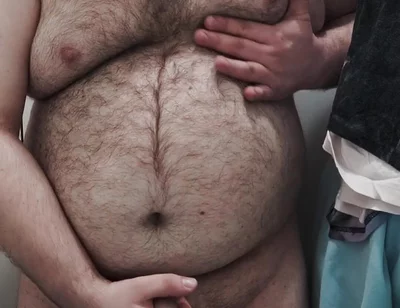 Fat Bear Jerks off on Toilet and Licks up His Cum