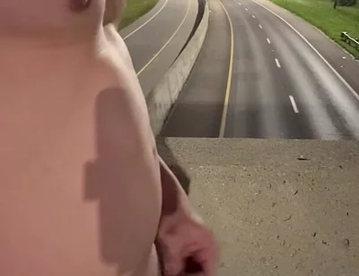 Asian Muscle Hunk Strips Naked on the Bridge - Ripped Flexing & Massive Cumshot