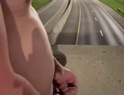 Asian Muscle Hunk Strips Naked on the Bridge - Ripped Flexing & Massive Cumshot