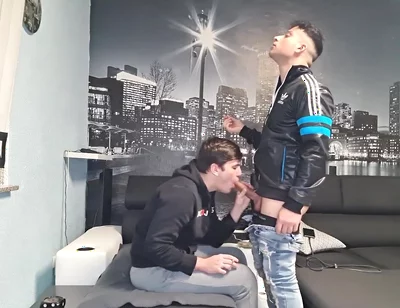 Smoking scally boy cock sucking