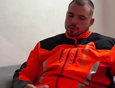 Tyler Blake Hivis Workwear, Muscle Flex, Dildo Play, Jerking off in Gear.