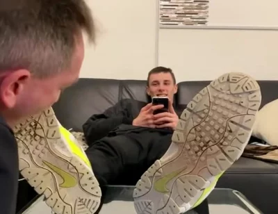 German smoking master sneaker licking
