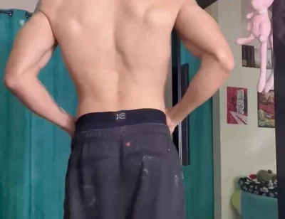 Mr Muscle Tiago Florez You Flex the Muscles of His Back so That You Love