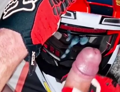 Naked Biker Wanks on His Mxhelmet