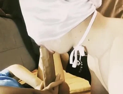 I'm Learning How to Deepthroat and Make Good Blowjob with Big Dildo
