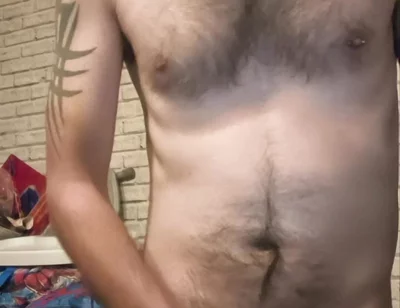Big Dick Wanking and Smoking Topless