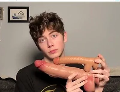 Gooner Boy Gapes Hole With Humongous Dildos