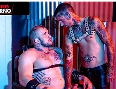 Sub Bitch Caged & Railed By Tatted Hunk - Davin Strong, Ryan Sebastian