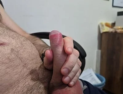 Intimate Moment in the Office I Jerk My Cock with Big Balls Full