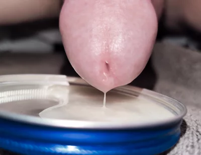 Play, Edge and Leak Lots of Sperm Precum Spunk. Close up Thick Cum Load. Swallow My Own Load