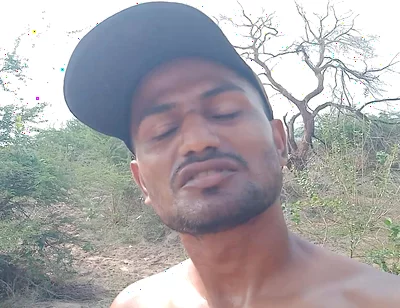 Full Sweat on Boy Face Moving on Hill Full Sweat