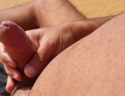 Ladysilva Jerking off His Big Hot Cock Until He Grasps on the Deserted Beach