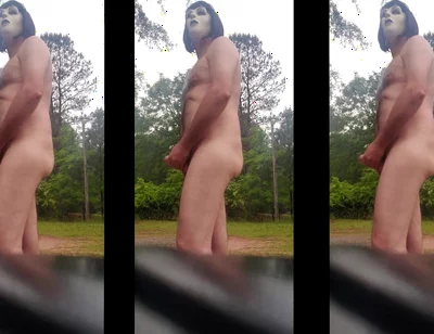 Nude Big Uncut Cock Masturbation Outside