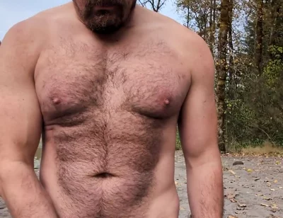Milking a Load on a Beach in the Woods