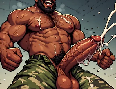 Hairy Muscle Men Monster Dong Art