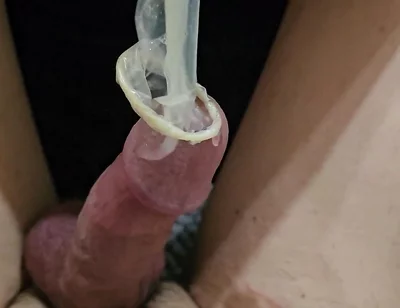I Shoot Cum in a Used Condom After Using My Under Armour Crew Sock to Jerk off