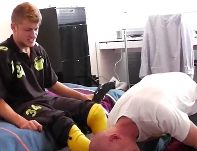 Soccer master stinky feet socks licking