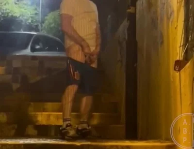 Straight Boy Caught Peeing in the Street for the Second Time in the Same Night - Homemade Video