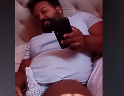 Stepdaddy Bear Plays with Covered Cock on Live