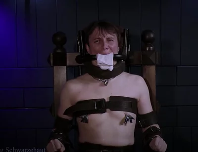 Rikki in Bondage Chair Steel Gag System & Sock Stuffing