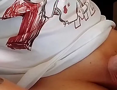 Working My Grower While Browsing Porn, Shooting Twice on My Soft Tummy