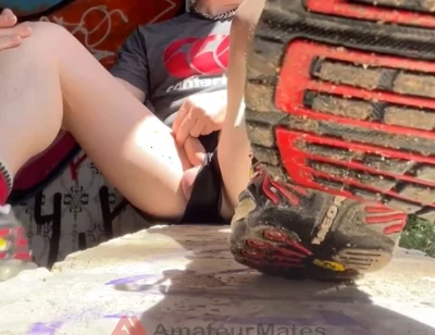 Bored Smooth Pale Boy in Sneakers