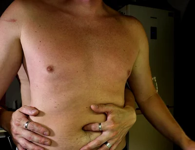 Cock in the Navel in the Kitchen
