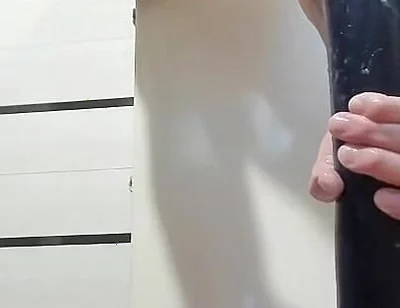 Lying on the Floor, I Insert a Long Toy Into My Sweet Young Ass, Enjoy Myself, and Expose My Large Anal Prolapse