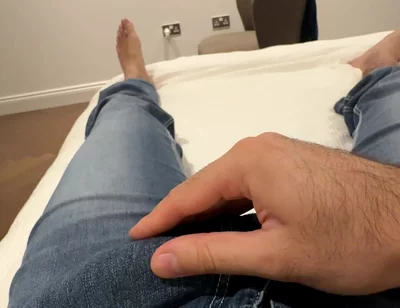 POV Solo Masturbation in Blue Jeans - Cumming in Fleshlight