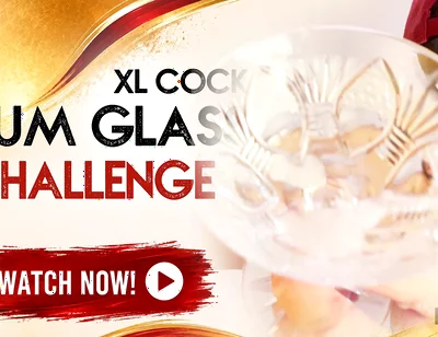 Cock Squirts in the Cum Glass at the Gloryhole