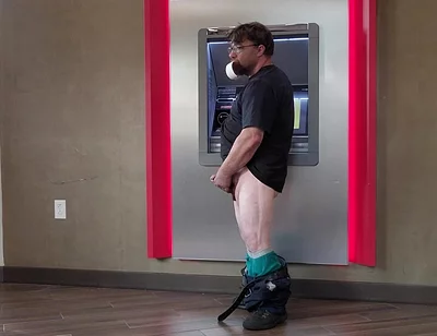 Jerking off at Bank
