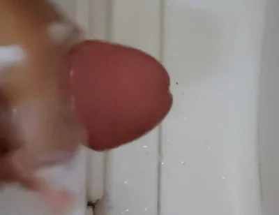 Stroking Dick Using Shampoo and Cum Hard