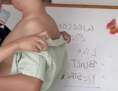 I'm Late to Class Because I Sucked Dicks in the College Bathroom, and to Make It up to My Teacher, I Let Him Fuck My Ass.