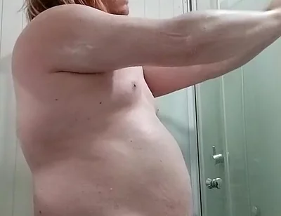 I Wax, Shower, Masturbate, Wick My Feet, Cum and Swallow My Cum in the Shower