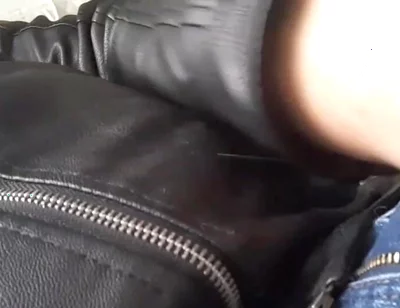 Cumming on a Leather Jacket