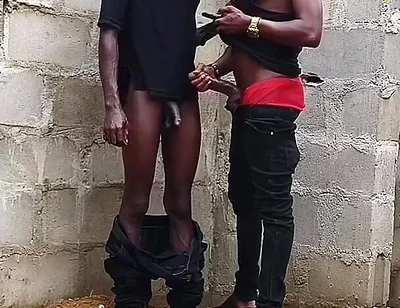 Ebony Slime Waist Got Smashed on the Wall of an Uncompleted Building Doggy