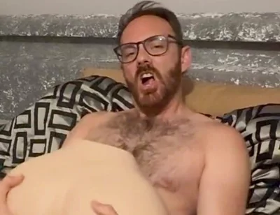 Stroking the Tip of My Big Dick with My Ass Doll