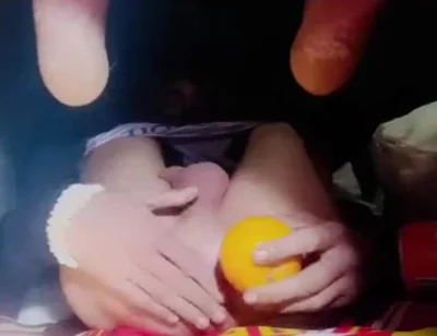 A Young Man Stuffs a Crystal Ball and an Orange up His Tight Ass.